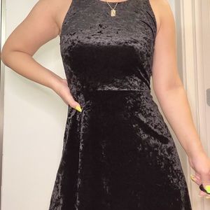 Black velvet dress